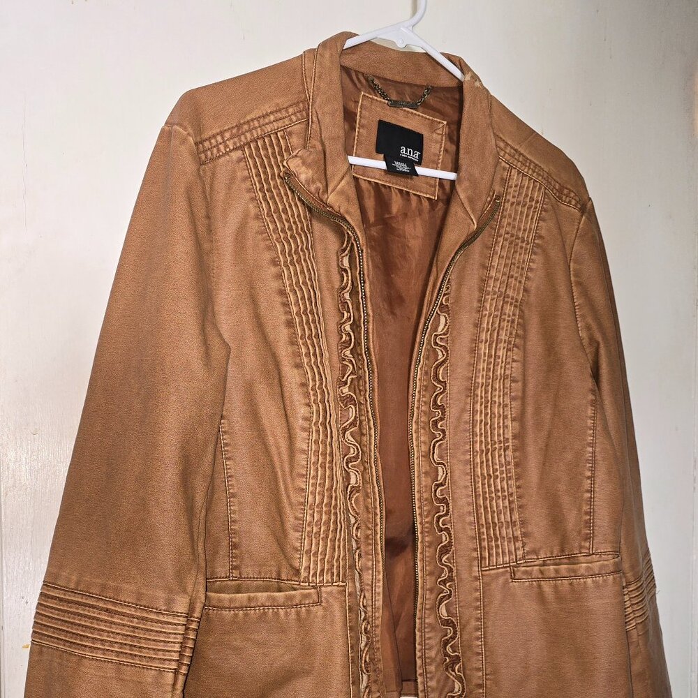ana faux leather jacket brown sx L